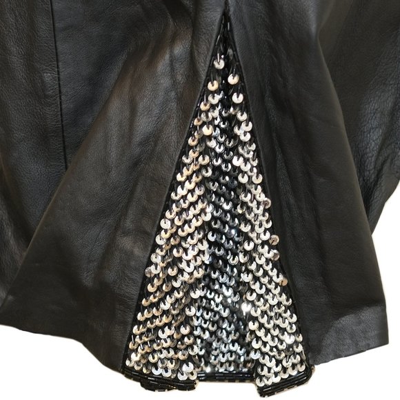 Vintage Leather High Waist Skirt and Tank with Sequins - 2 Piece Set - Size MD - Picture 16 of 16